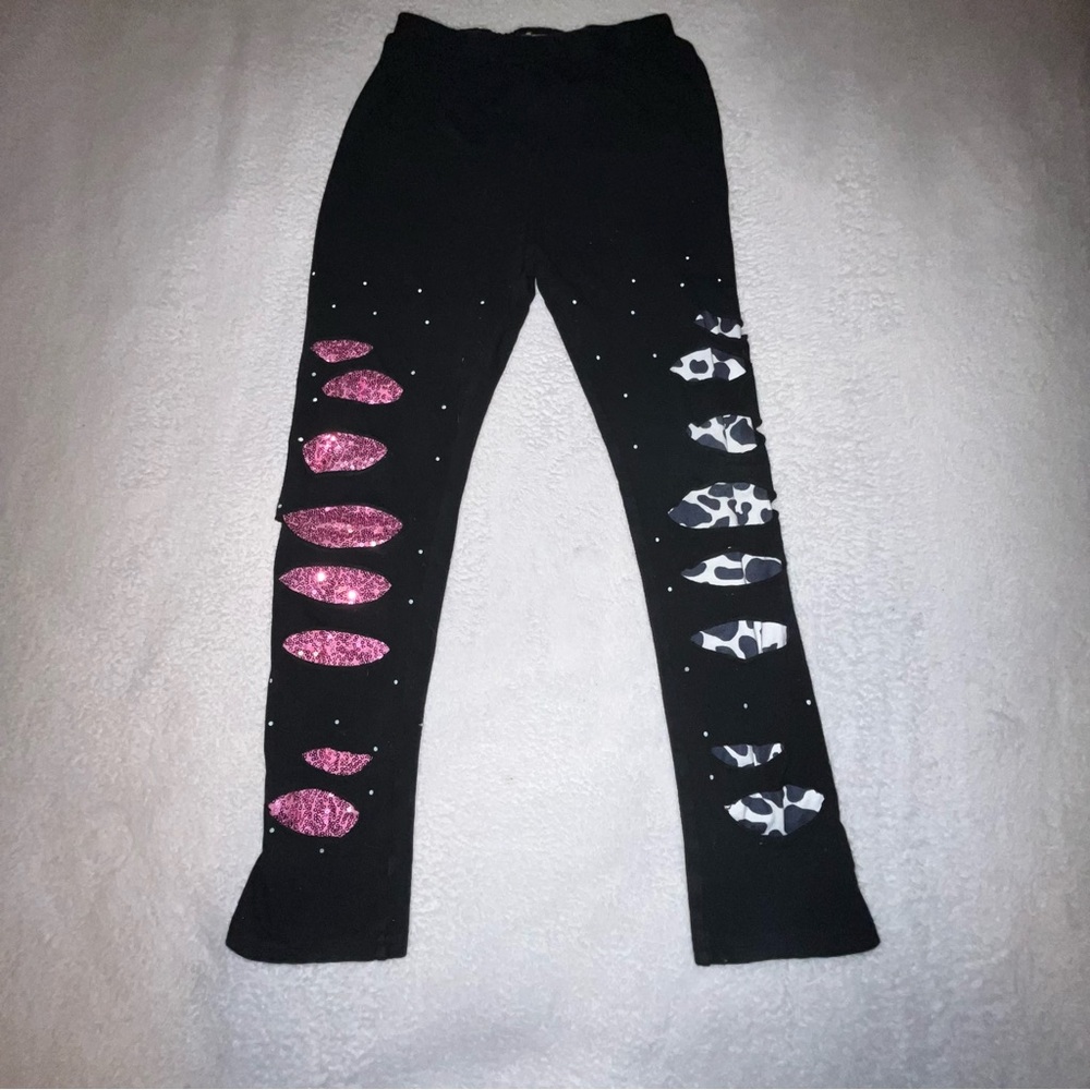 Stylish Black and Pink Kids Leggings